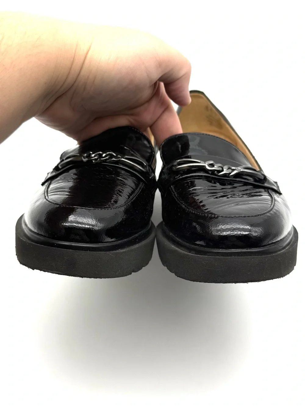 Naturalizer September Wedge Loafer Black Patent Leather 7.5